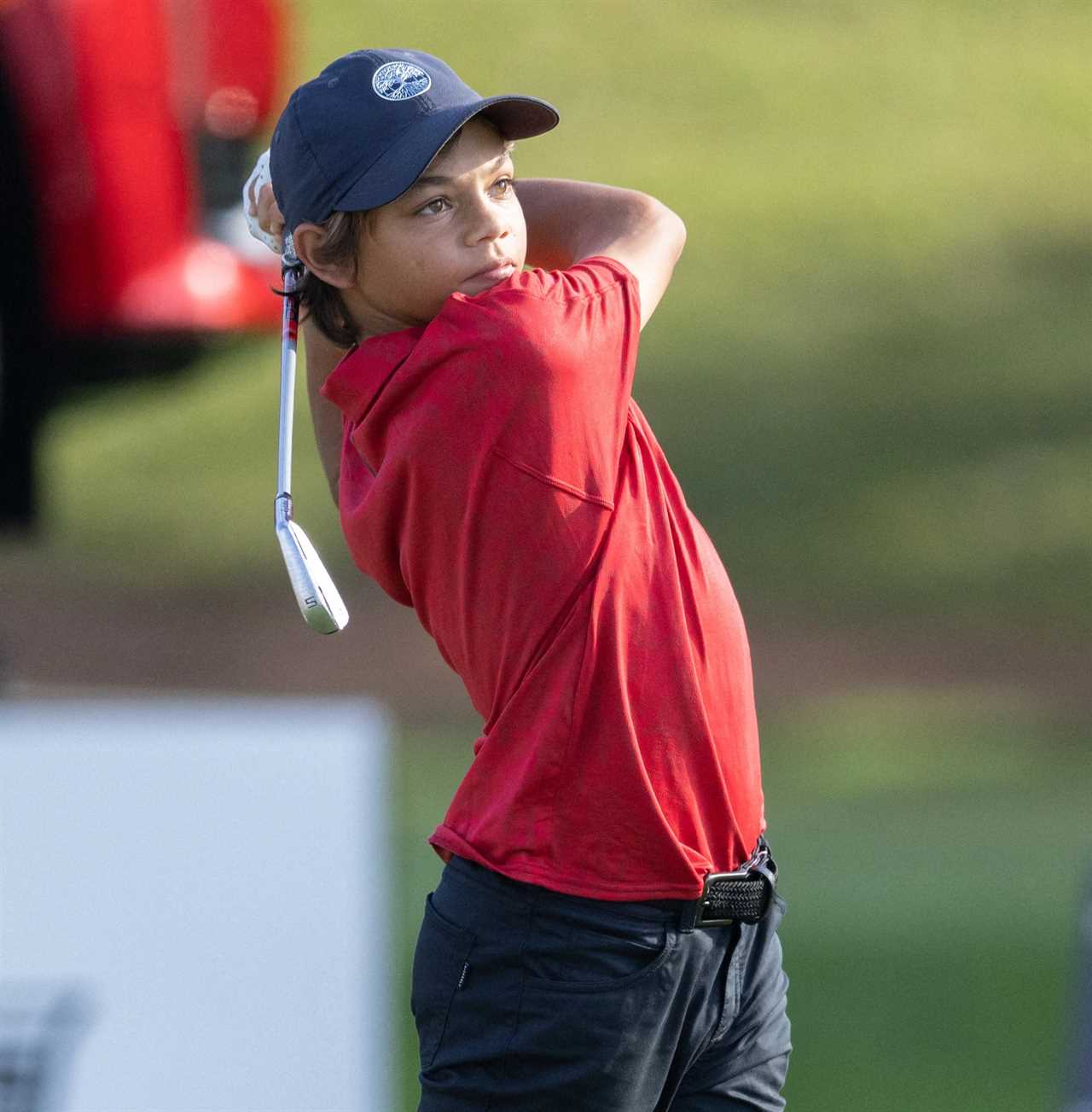 Charlie Woods, just 12, shares the same iconic swing and oncourse