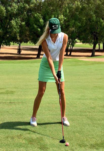 Sofia pictured playing golf in Dubai