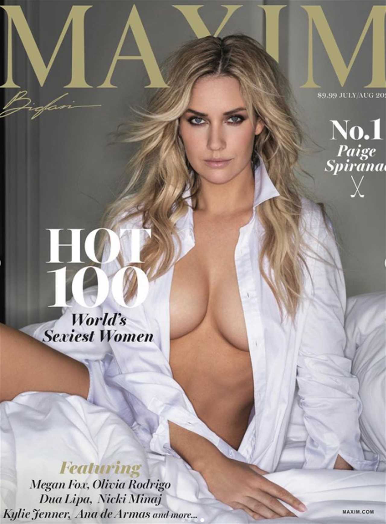 Paige Spiranac was named as the "Sexiest Woman Alive" for 2022 by Maxim magazine