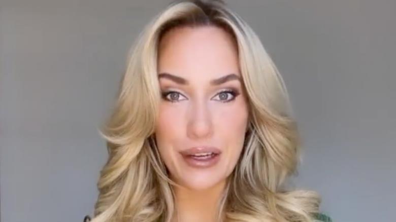 Paige Spiranac Fans Cant Focus As She Flashes Flesh Wearing An Open Cardigan Revealing Her 3245