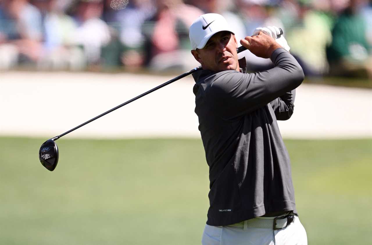 AUGUSTA, GEORGIA - APRIL 09: Brooks Koepka of the United States plays his shot from the third tee during the final round of the 2023 Masters Tournament at Augusta National Golf Club on April 09, 2023 in Augusta, Georgia. (Photo by Ross Kinnaird/Getty Images)