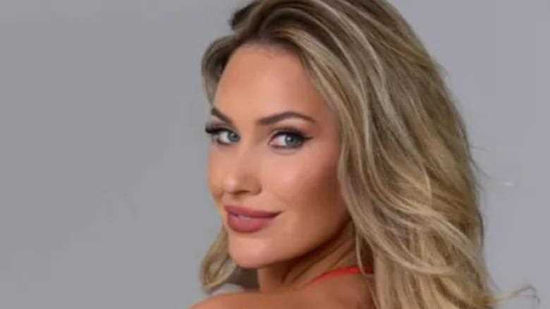 Fans of Paige Spiranac mistakenly guess her bra size when she poses in a very revealing Super Bowl attire