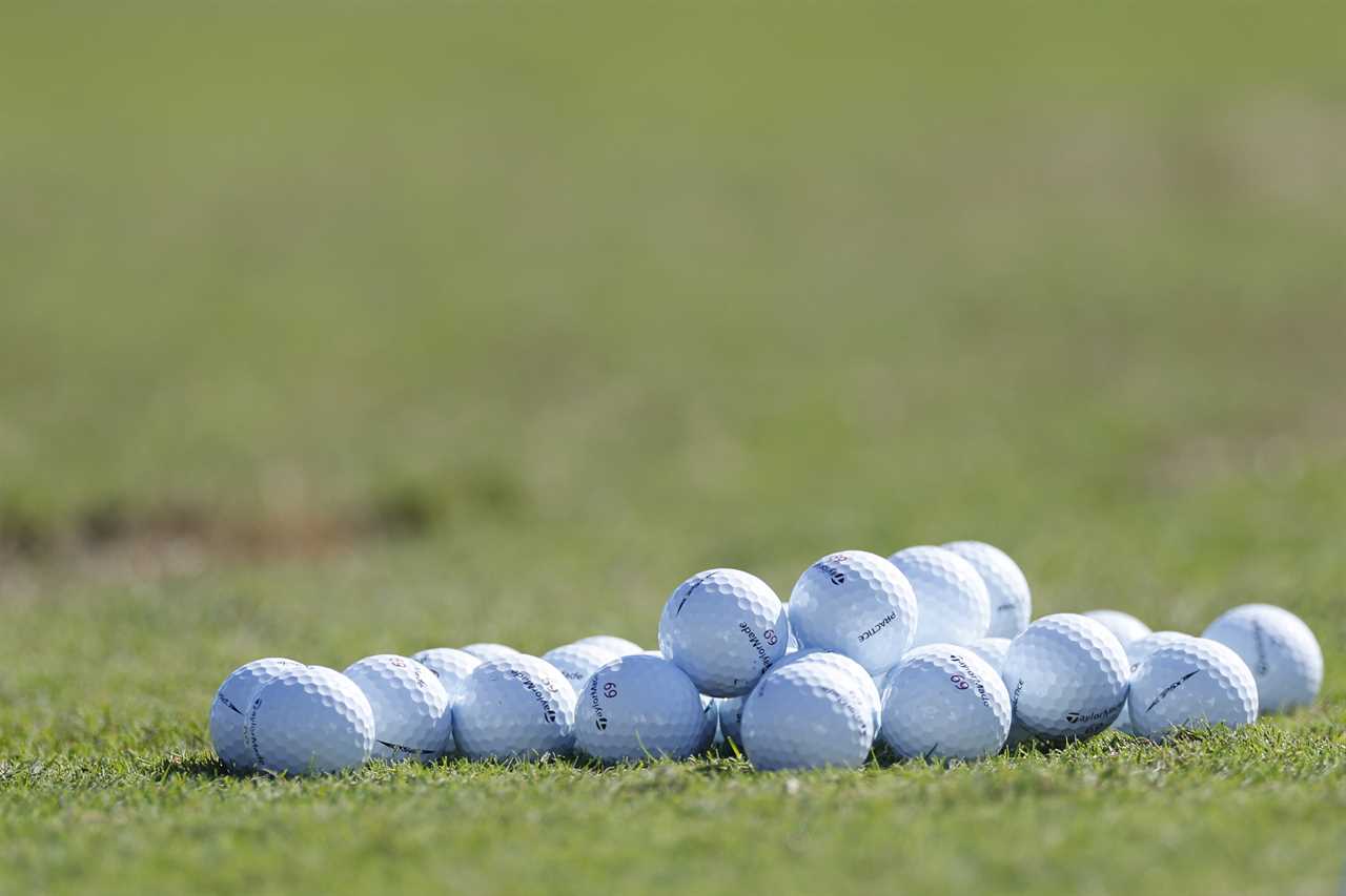 NASSAU, BAHAMAS - DECEMBER 03:  A detail of golf balls in the practice area prior to the final round of the Hero World Challenge at Albany Golf Course on December 03, 2023 in Nassau, Bahamas. (Photo by Mike Ehrmann/Getty Images)