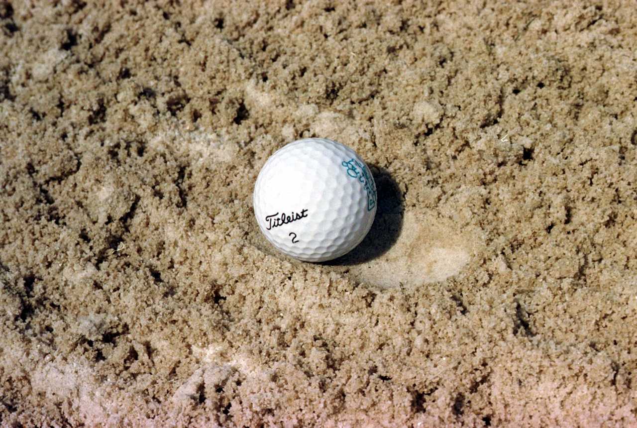 (AUSTRALIA OUT) A golf ball lies in a bunker on a Brisbane golf course, Queensland, 14 September 1998. AFR Picture by ROBERT ROUGH (Photo by Fairfax Media via Getty Images via Getty Images)