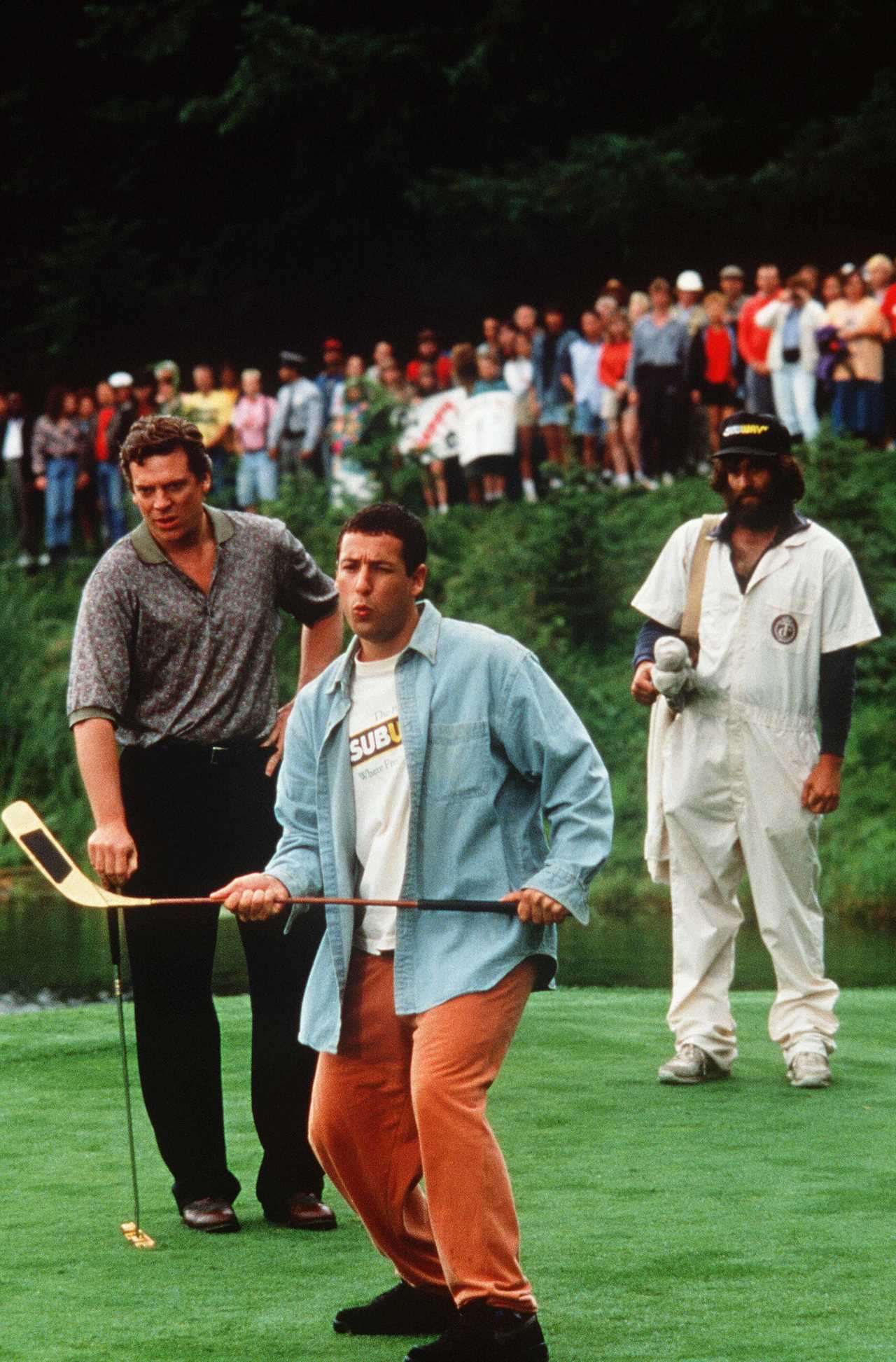 Adam Sandler and Chris McDonald in a scene from Happy Gilmore.