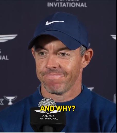 Rory McIlroy at a press conference.