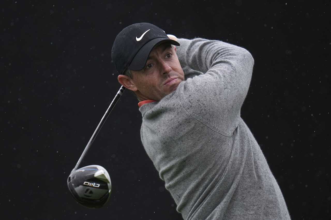 Rory McIlroy teeing off.