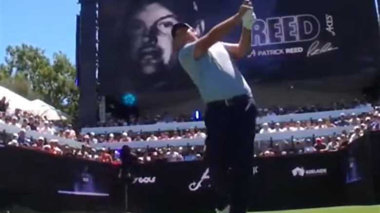 ‘Goodness me’ – Former Masters champion Patrick Reed gets drenched in beer after making hole-in-one on famous party hole