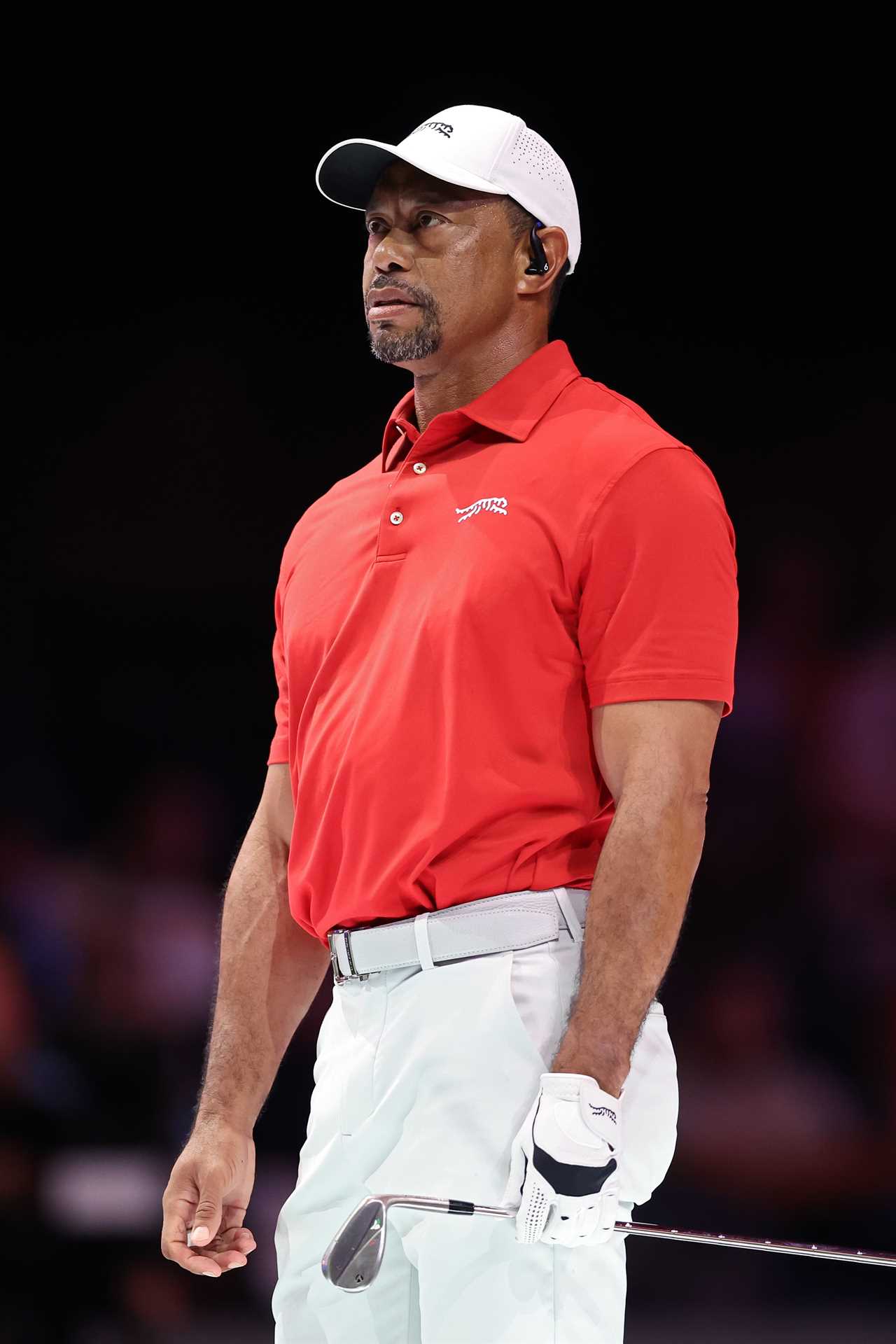 Tiger Woods at a golf match.