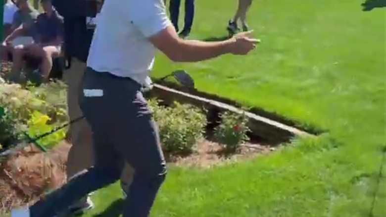 Moment angry Rory McIlroy snatches phone off fan and storms off after heckle ahead of Players Championship at Sawgrass