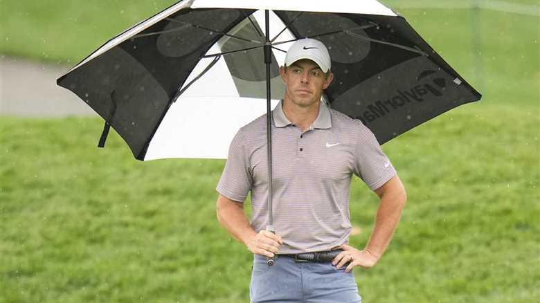 Players Championship SUSPENDED as Rory McIlroy and Co forced to sprint to clubhouse after thunderstorms batter Florida