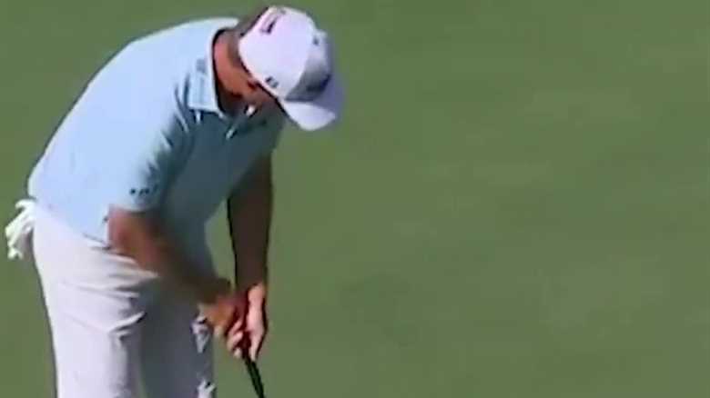 ‘You don’t want to see that’ – Shocking moment pro golfer BOOTS putter across green after missed putt before withdrawing