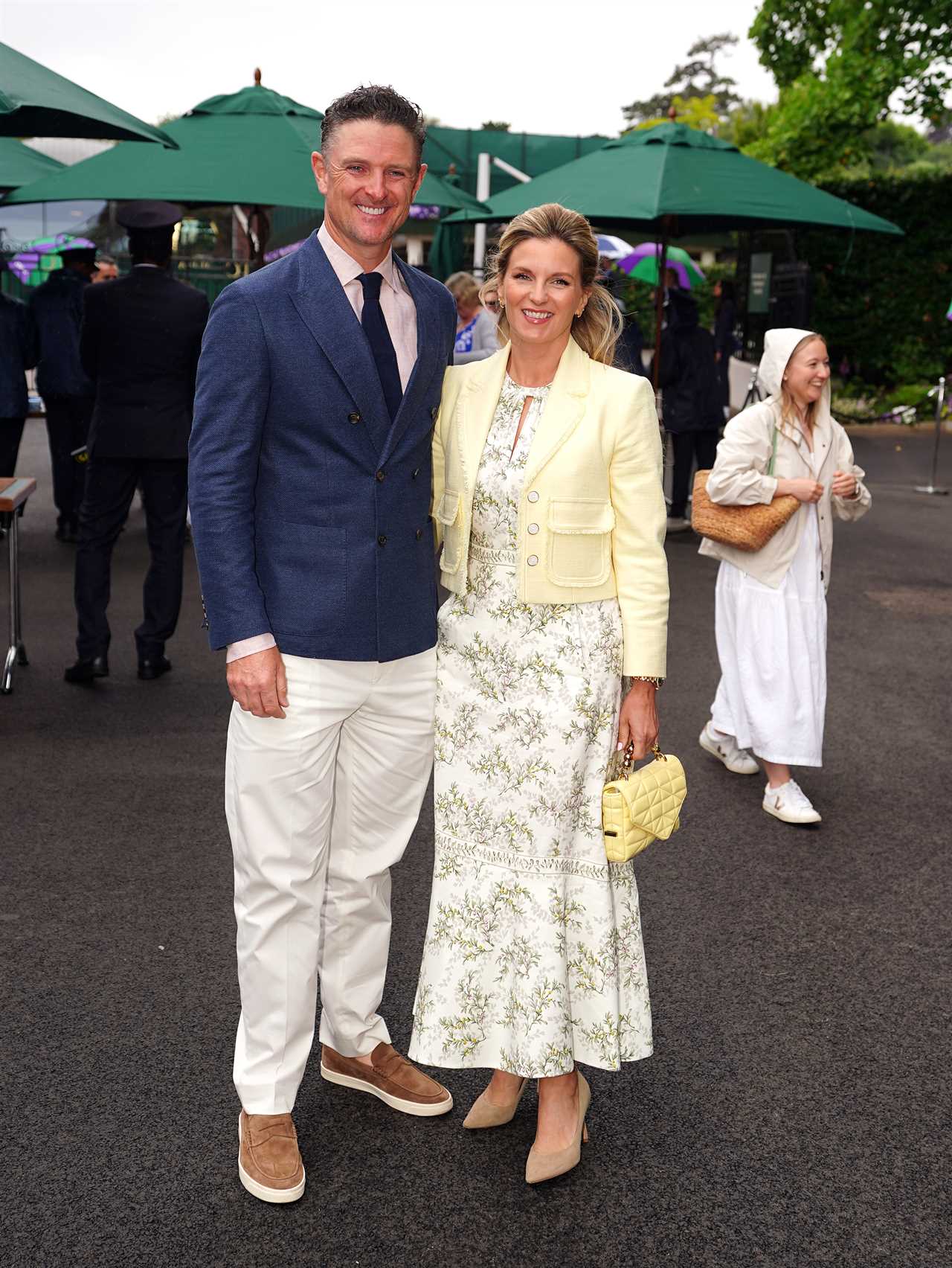 Justin Rose and his wife at Wimbledon.