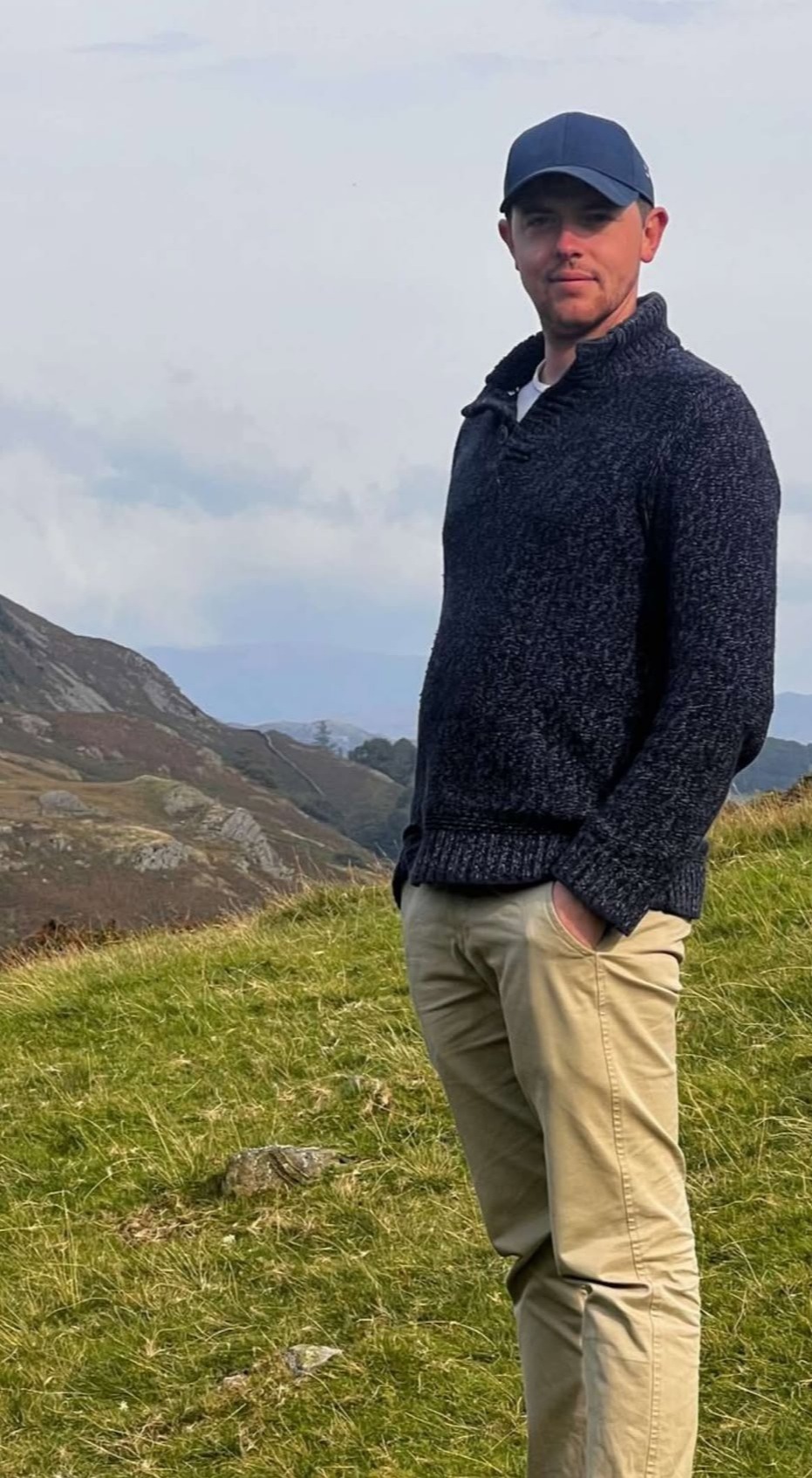 Chadwick standing in a field.
