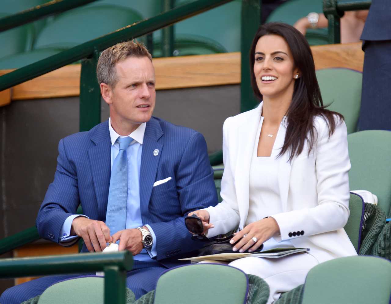 Luke Donald and his wife Diane Antonopoulos at Wimbledon.