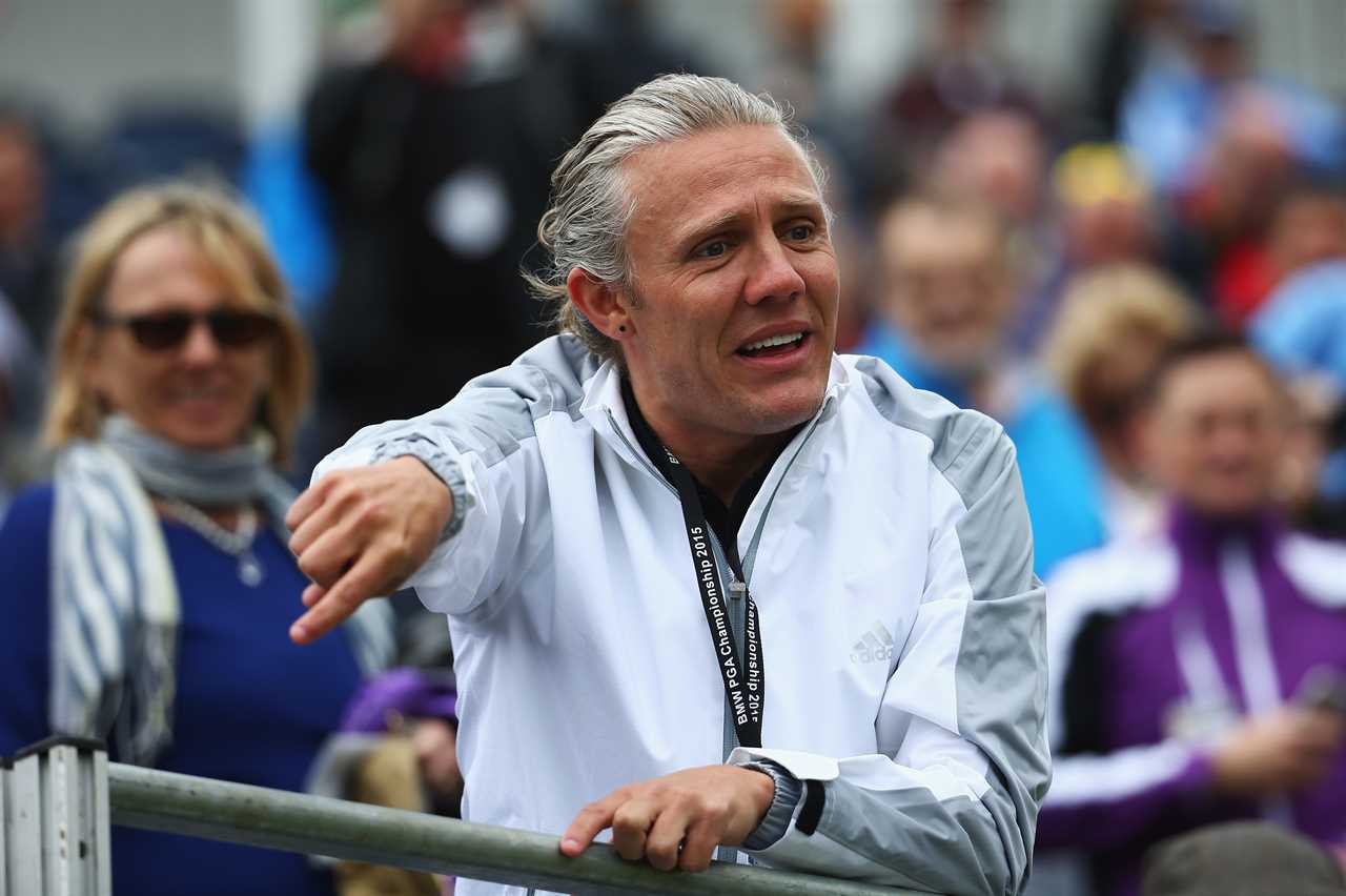 Jimmy Bullard gesturing at the BMW PGA Championship Pro-Am.