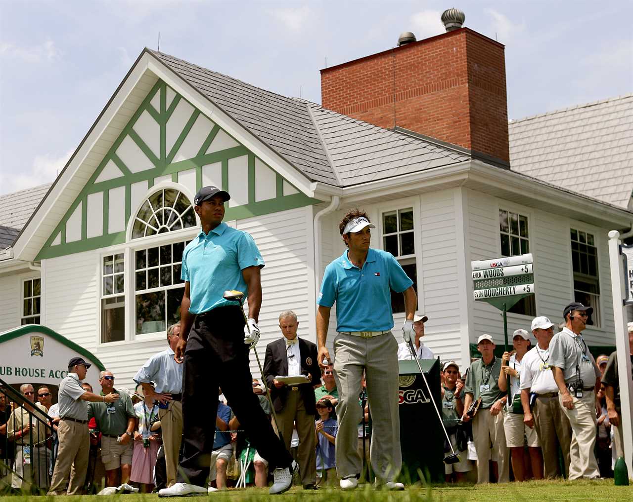 Tiger Woods and Nick Dougherty at the U.S. Open.
