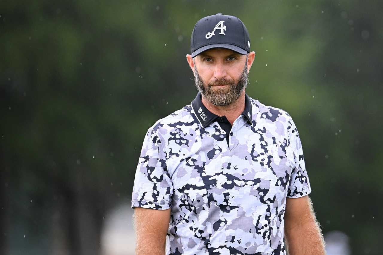 Dustin Johnson of 4Aces GC at the LIV Golf Virginia tournament.