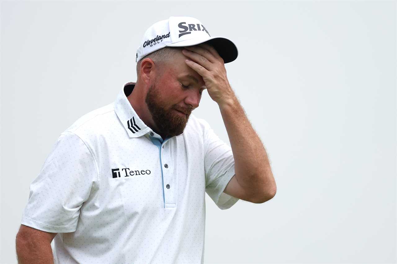 Shane Lowry of Ireland looking distraught.