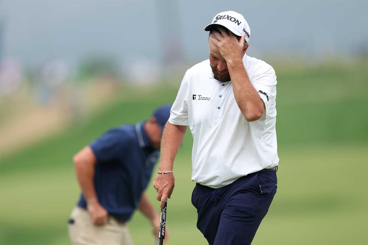 Shane Lowry of Ireland walks off the 18th green.
