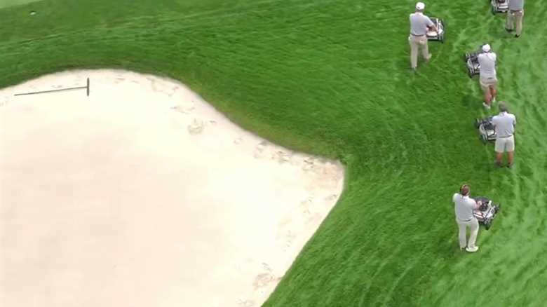 US Open release incredible video of army of lawnmowers to tackle rough as stars brand conditions ‘unplayable’