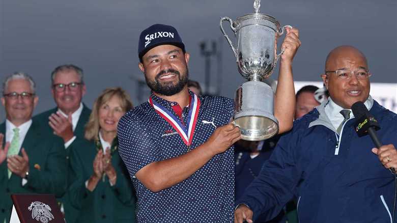 Tearful JJ Spaun sinks monster putt on final hole as 120/1 underdog pips Robert MacIntyre to US Open crown at Oakmont
