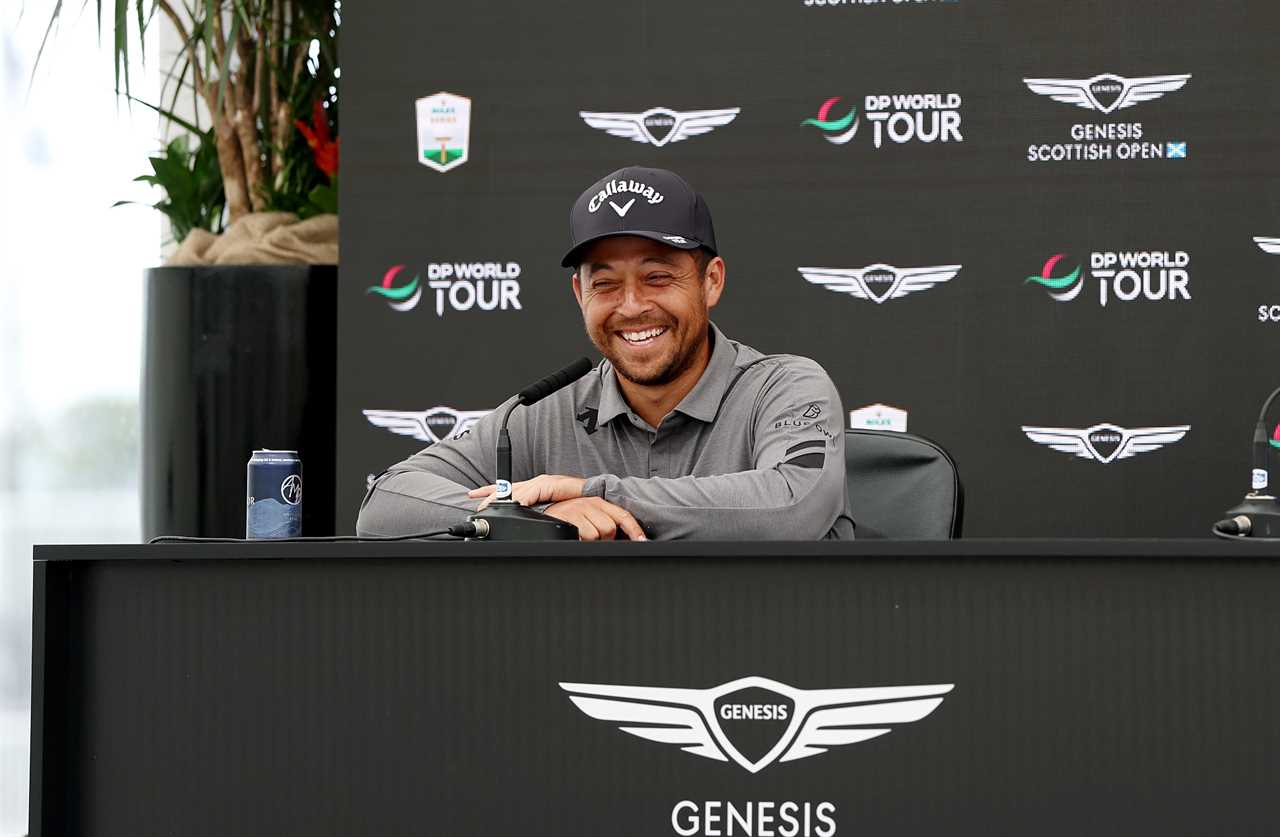 Xander Schauffele of the United States at a press conference.