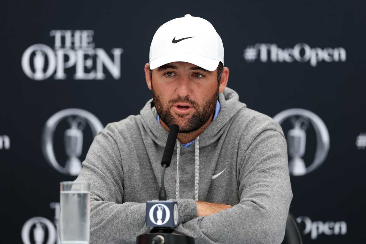 Scottie Scheffler at a press conference for The Open Championship.