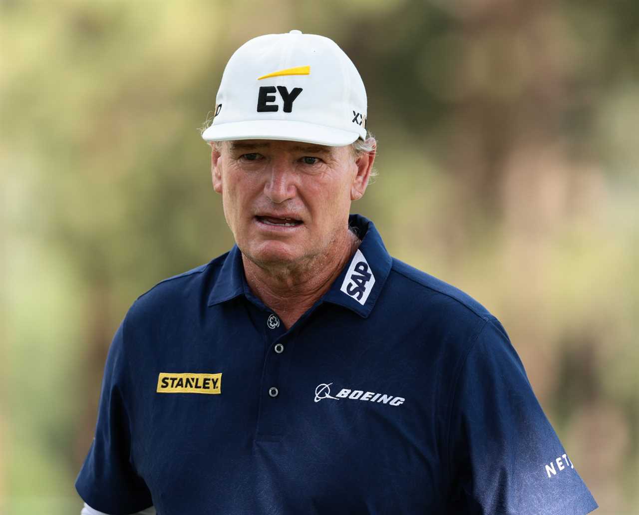 Ernie Els of South Africa at a golf tournament.
