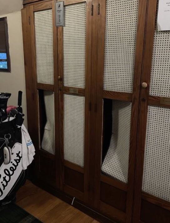 Smashed locker.