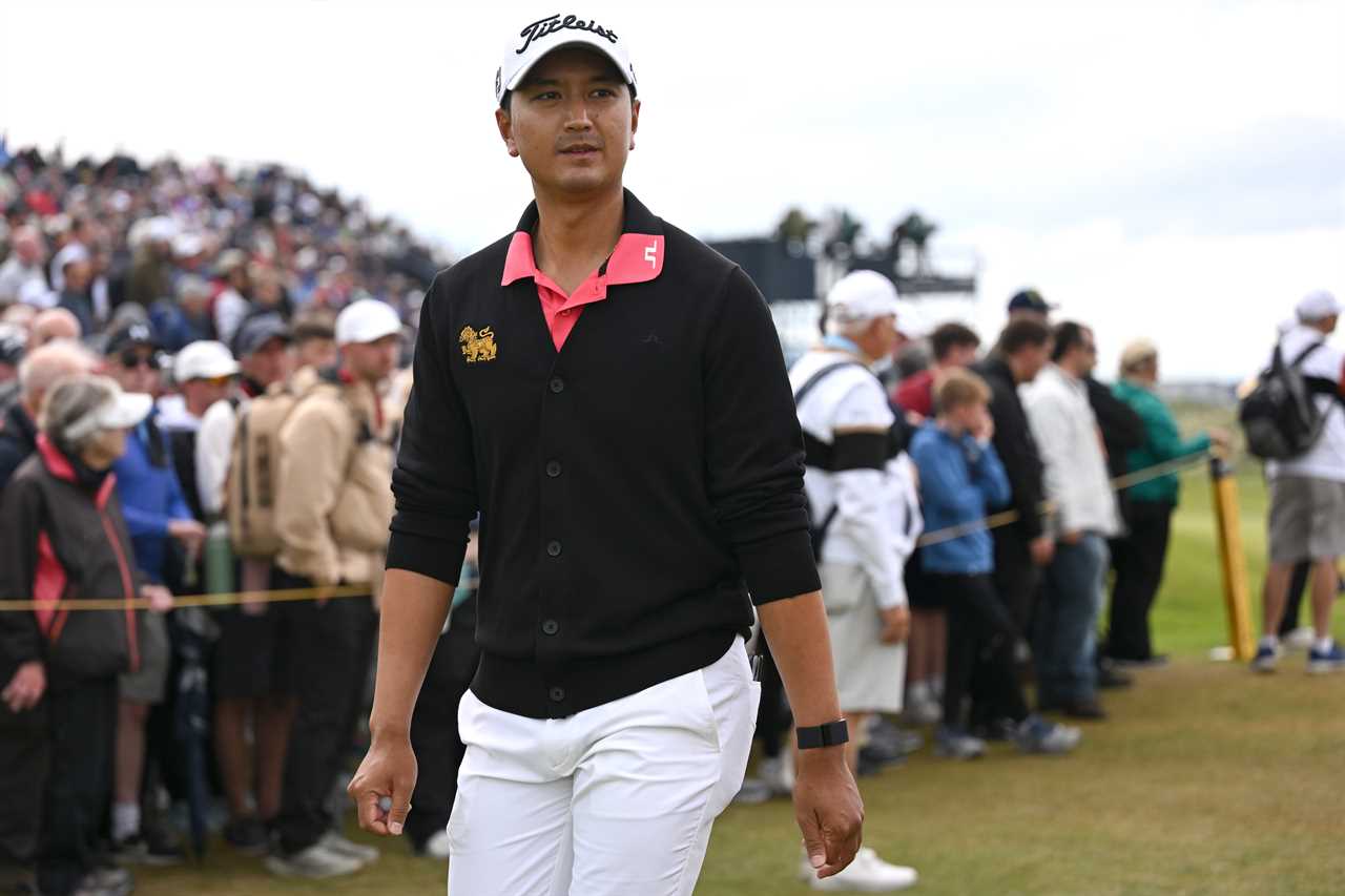 Sadom Kaewkanjana of Thailand walking on a golf course.