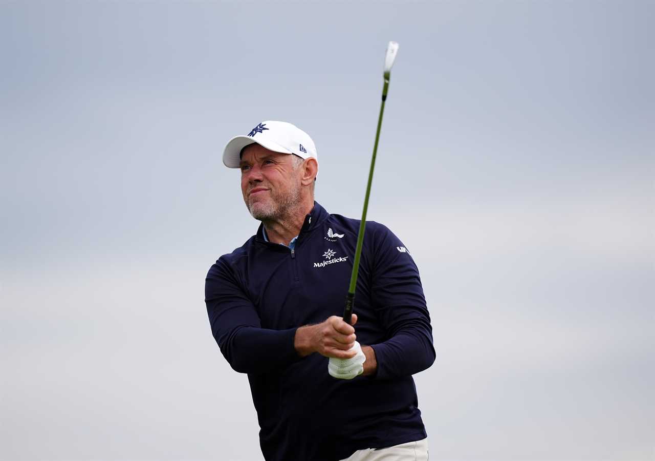 Lee Westwood teeing off at The 153rd Open Championship.