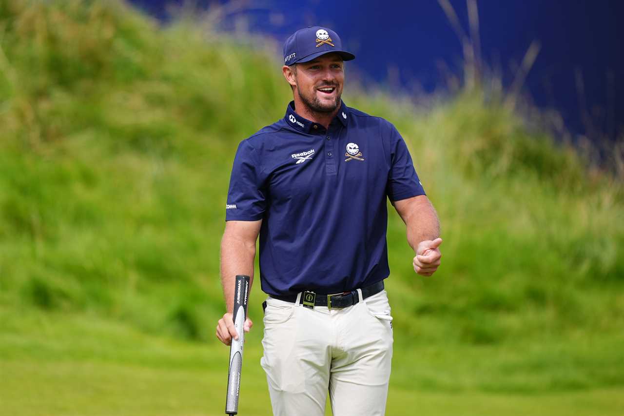 Bryson DeChambeau on the 18th green at the Open Championship.