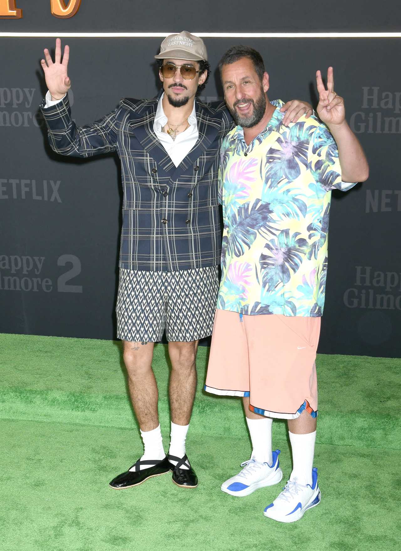Adam Sandler and Bad Bunny at the Happy Gilmore 2 premiere.