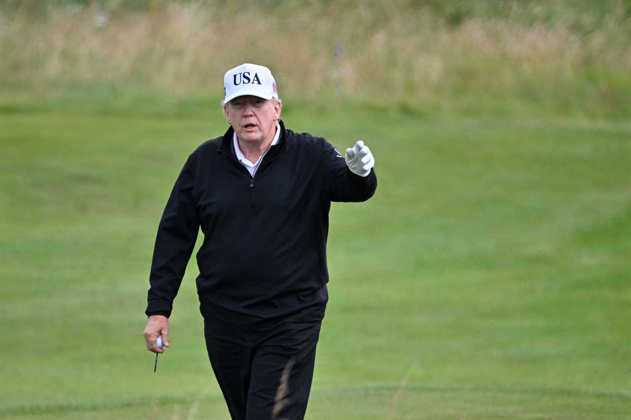 President Trump playing golf.