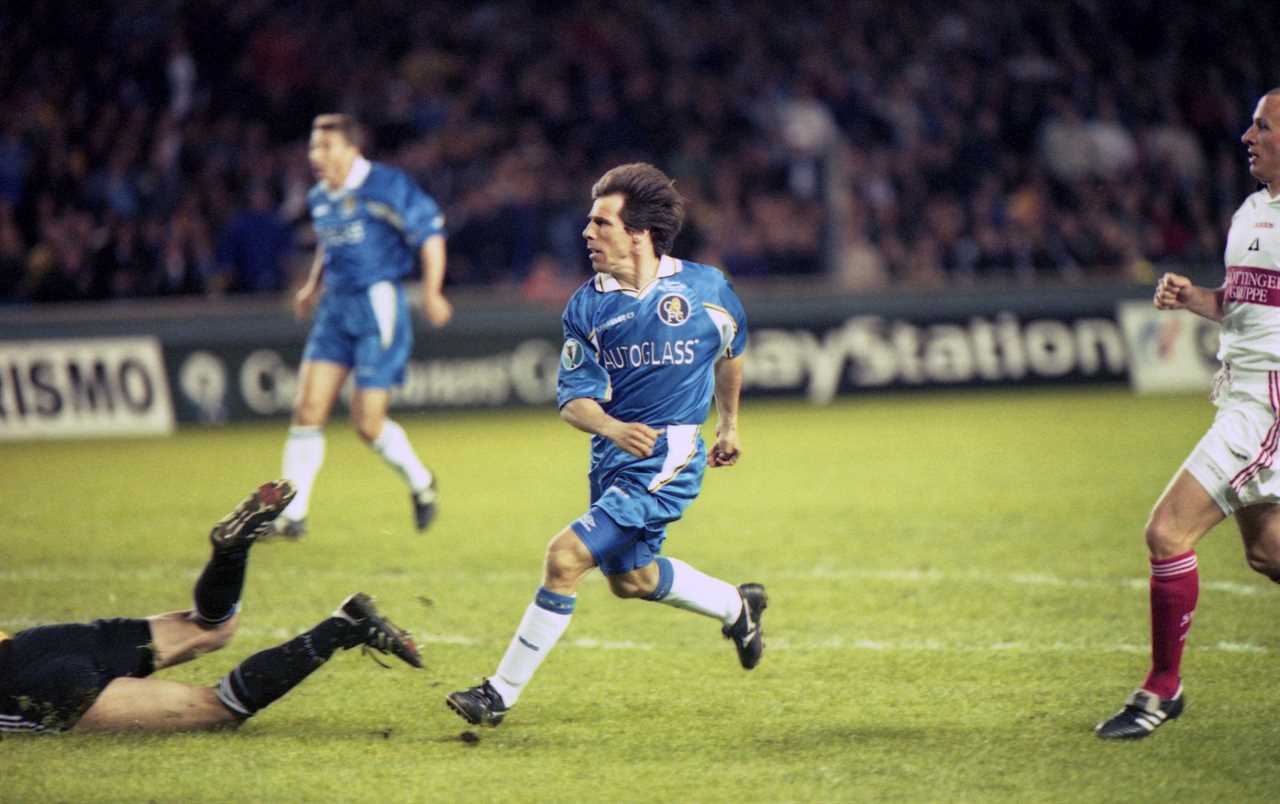 Gianfranco Zola of Chelsea FC scoring a goal.