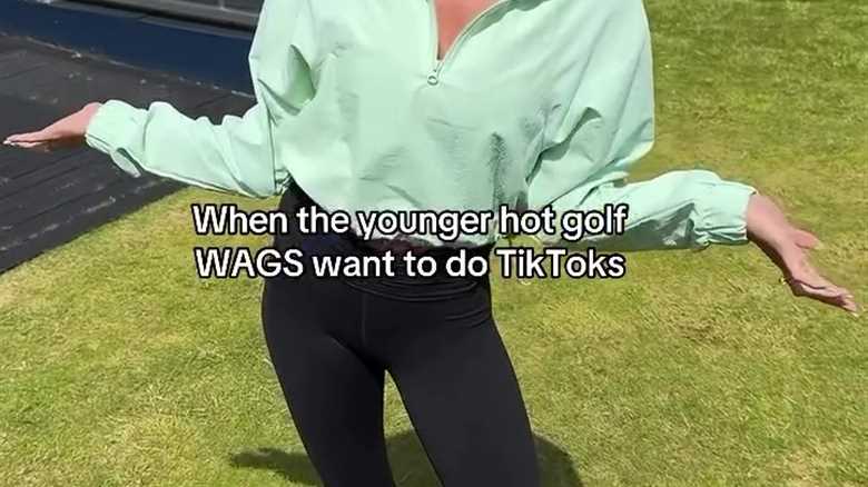 Jena Sims steals the show at The Open with viral TikTok dance with the ‘younger hot golf Wags’